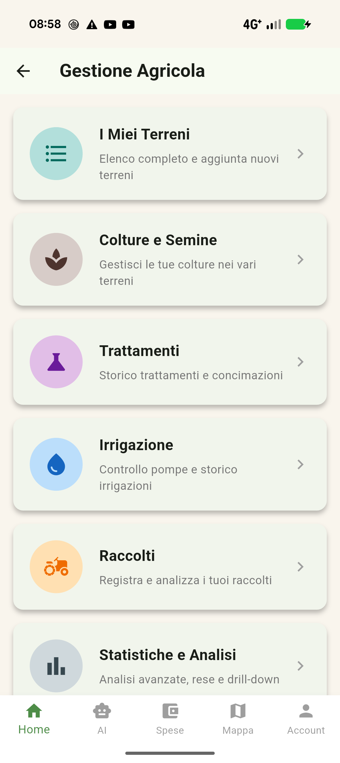 Schermata Dashboard CampoStalla